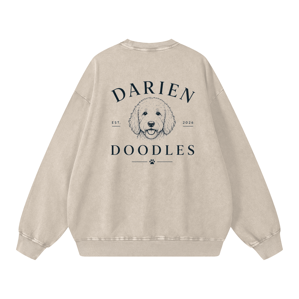 Darien Doodles - Snow Washed Oversized Sweatshirt