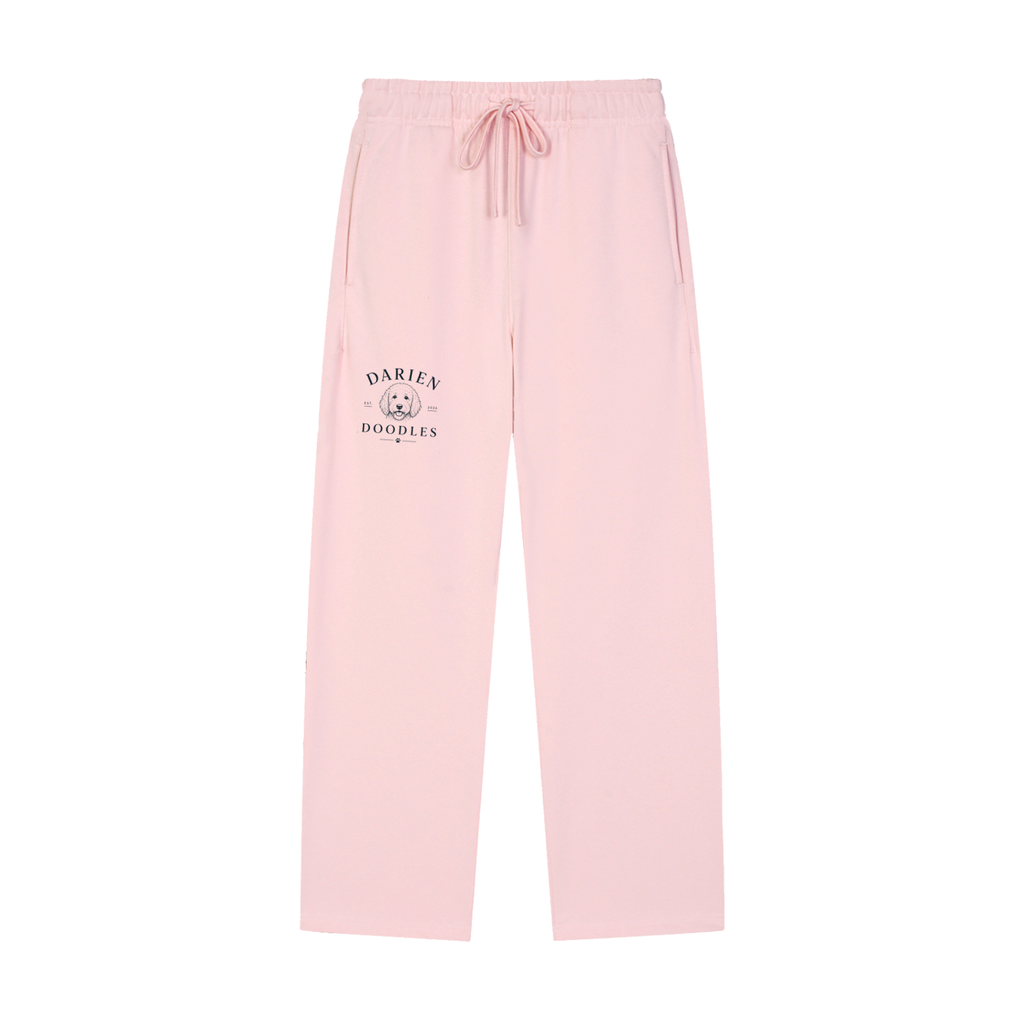 Darien Doodles Solid Color Straight-Leg Sweatpants