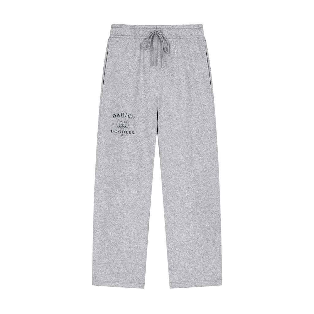 Darien Doodles Solid Color Straight-Leg Sweatpants