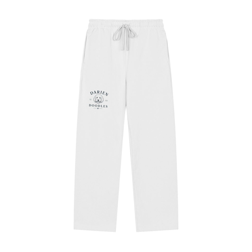 Darien Doodles Solid Color Straight-Leg Sweatpants
