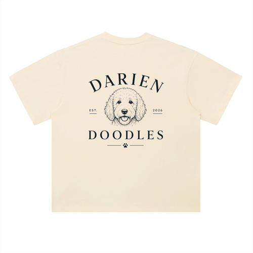 Darien Doodles - Heavyweight Drop Shoulder Cotton T-Shirt