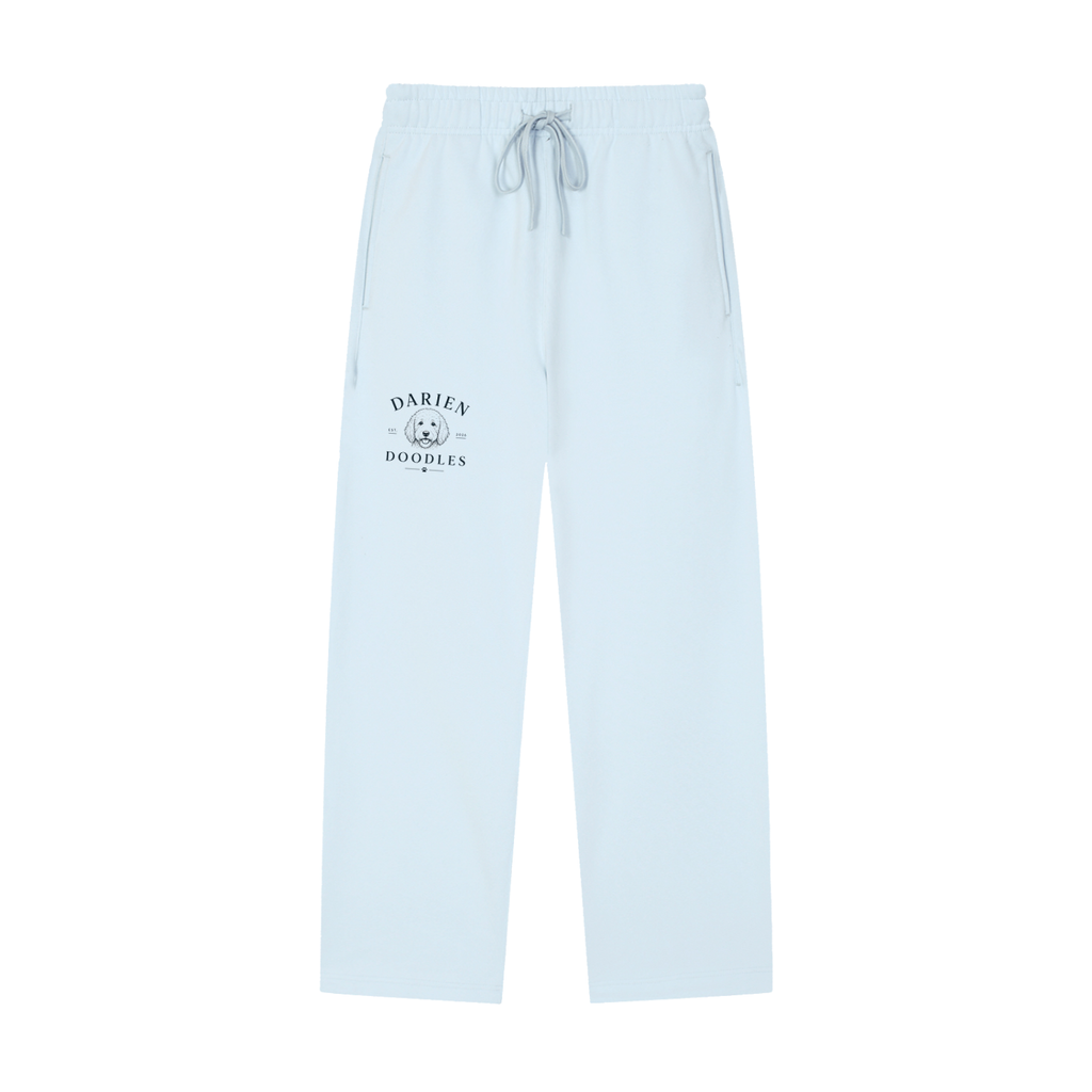 Darien Doodles Solid Color Straight-Leg Sweatpants